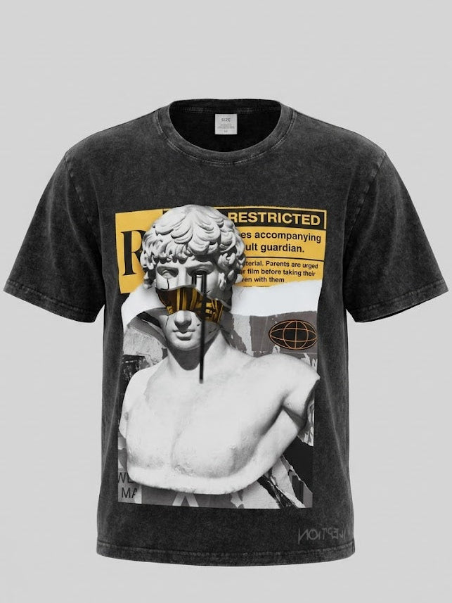 aporwave Classical Bust Wash Tee - 'Restricted' Edition
