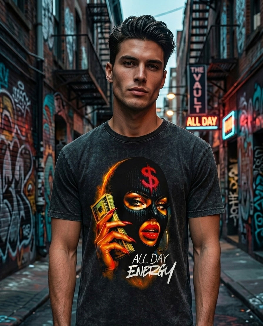 "Masked Ambition" Graphic Tee - Vintage Black