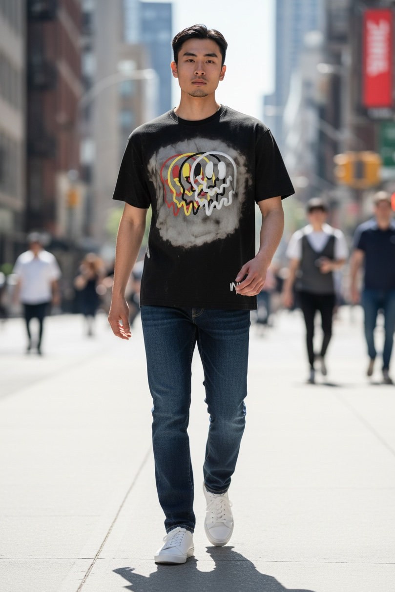 Melting Mind Acid Wash Graphic Tee