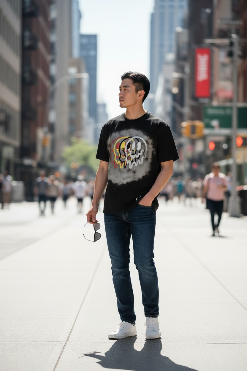 Melting Mind Acid Wash Graphic Tee