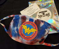 Custom Tye Dye Wonder Woman Face Mask