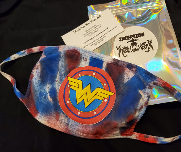 Custom Tye Dye Wonder Woman Face Mask