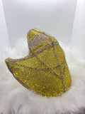 Golden Crown Rhinestone Couture Mask – Custom Luxury Bling
