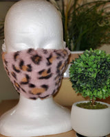 Cheetah Faux Fur Face Mask