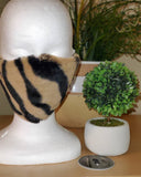 Zebra Print Faux Fur Face Mask